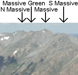 North Massive, Massive Green, Massive, and South Massive