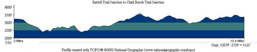 Battell Trail Junction to Clark Brook Trail Junction